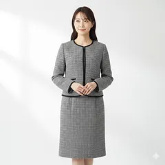 OPAQUE.CLIP ツイード調 ノーカラージャケット＆スカート セットアップ フォーマル L