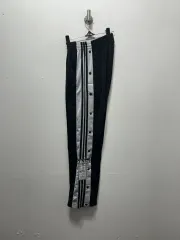 アディダス ブラック 3本線 サイド ボタン トラック パンツ XS