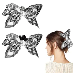 リボン 大きめ 2本セット ヘアアクセサリー 髪留め バンスクリップ ヘアクリップ 髪ドメクリップ リボンクリップ しっかりとまる おしゃれ髪飾り 大人 韓国 可愛い 髪飾り 蝶結リボンデザイン 日常の出社学校に通う