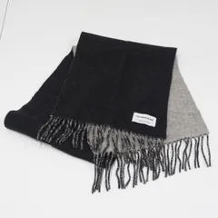 URBAN RESEARCH DOORS アーバンリサーチドアーズ USED美品 カシミヤブレンド マフラー ブラック グレー ブランド バイカラー X8160