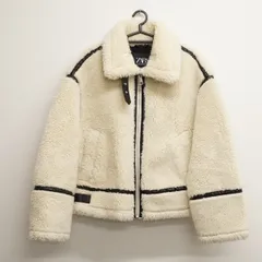 ZARA ザラ ZWコレクション ボアムートンジャケット USED美品 レディース ムートン調 ホワイト XSサイズ X8298