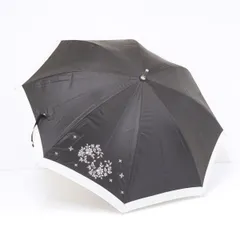 日傘 U by ungaro 晴雨兼用 USED美品 オーガンジー ボタニカル ブラック  刺繍 UV 遮光 遮熱 47cm A1352のサムネイル
