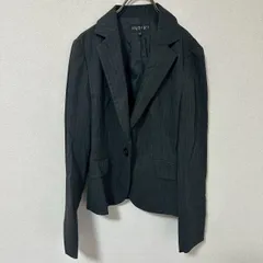《良品》INDIVI ストライプ柄ジャケット グレー 40 キレイめ オフィス