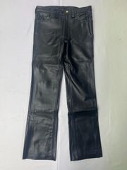 agnes b. アニエスベー クロップドパンツ 羊革 レザーパンツ 七分丈