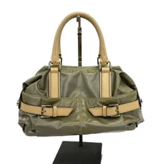 TOD'S(トッズ) ハンドバッグ - カーキ×ベージュ レザー