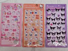 ボンボンドロップシール クロミ、マイメロ等 ぷっくりシール4枚セット