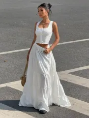 ほぼ新品 白 フリル セットアップ セット