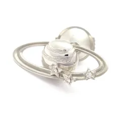 田崎真珠/TASAKI(タサキシンジュ) ブローチ - K18WG×ダイヤモンド D0.02ct