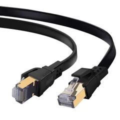 CAT8 LANケーブル フラット カテゴリー8 40Gbps 2000MHz 超高速インターネットケーブル RJ45 鍍金コネクタ イーサネットケーブル モデム ルータ PS3 PS4 Xbox等に対応 PROND 3m