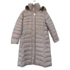 BALMAIN(バルマン) ダウンコート サイズL レディース - ダークグレー 長袖/ブルーフォックス/ジップアップ/冬