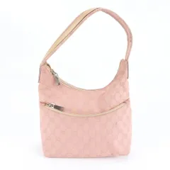 美品 グッチ GGキャンバス 001-3386 レザー ショルダーバッグ 肩掛け ハンド 本革 ピンク レディース EUM CZ8-2【中古】