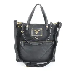 美品 プラダ テスート ナイロン サフィアーノ レザー 2WAY ショルダーバッグ 斜め掛け ハンド トート A4 レディース MEE DM46-7【中古】