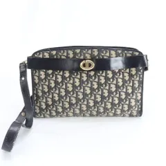 ヴィンテージ クリスチャンディオール トロッター 2WAY ショルダーバッグ 斜め掛け ネイビー 紺 レザー レディース EWM DN15-10【中古】