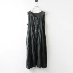 ネストローブ nest Robe リネン ノースリーブ ワンピース F｜チャコールグレー トップス ギャザー【2400014837933】