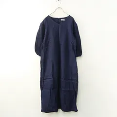 フォグリネンワーク fog linen work リトアニアリネン Ｖネック ワンピース ｜ネイビー トップス 半袖【2400014838565】