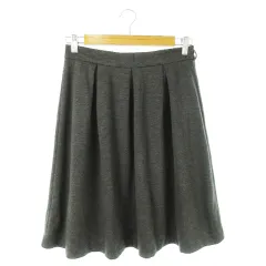 シンプリシテェ Simplicite スカート フレア タック ひざ丈 ウエストゴム グレー /AO13