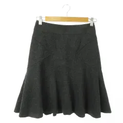 ボディドレッシングデラックス BODY DRESSING Deluxe スカート フレア マーメイド ひざ丈 ウール ストレッチ 36 グレー /AO22
