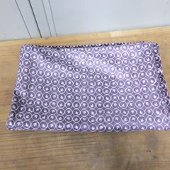 92×300 昭和 レトロ 洋服 生地 端切れ 素材 紫 三つ葉 丸 模様 和柄 併売