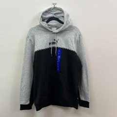R668-1787578 タグ付き PUMA メンズ パーカー 裏起毛 Lサイズ ライトグレー×ブラック