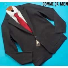 新品定価4.2万円 COMME CA MEN コムサメン 春秋 リブニット ジャケットL濃灰(08) 14JI13のサムネイル
