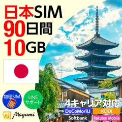 【日本国内用 4キャリア対応 SIMカード】10GB 90日間有効 プリペイド データ専用SIM チャージ可能 nano/micro/標準SIMマルチカット ドコモ・SoftBank・Rakuten Mobile・KDDI回線対応 SIMフリー端末向け