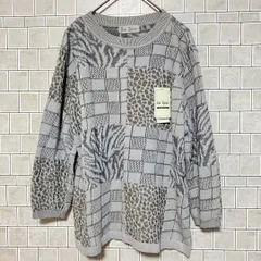 【未使用・タグ付き】　SUN ROMEO　サンロメオ　ブルーグレー　パターン編みニット　M〜Ｌ