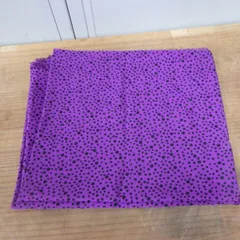 115×280 昭和 レトロ 洋服 生地 端切れ 素材 紫 模様 点 併売