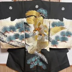 正絹　アンティーク男の子産着　お宮参り　掛け着　祝い着 長襦袢付き