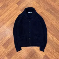 XL ポロ ラルフローレン ネイビ ー ショールカラー ニット
