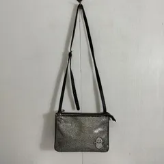 REGALO レガロ ショルダー バッグ レザー 斜めがけ ポシェット おばけ ストーン キラキラ ブラック シルバー B615のサムネイル