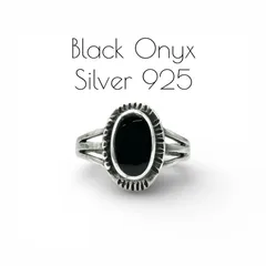 【静謐な艶】ブラックオニキス Silver 925 刻印 90s Vintage Design Ring シルバー ヴィンテージ デザイン リング 16号 ユニセックス 天然石 メンズ レディース モード クラシック