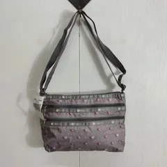 LeSportsac レスポートサック 3ZIP ハート柄 ショルダー バッグ 斜め掛け タグ付き QUINN BAG LOVE ME MORE グレー系 B616