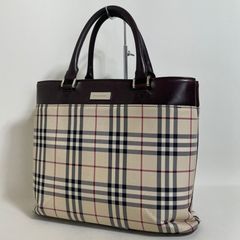 美品○ バーバリー 3404 ノバチェック トートバッグ ポーチ付 - メルカリ