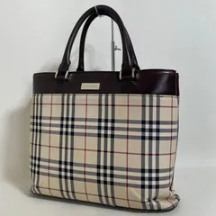 2602-79｜バーバリー ハンドバッグ ダークブラウン ノバチェック