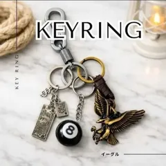 イーグル  ビリヤード ＄ じゃらじゃら キーホルダー カラビナ付き バッグチャーム ストリート  古着 アメカジ 韓国 ヴィンテージ