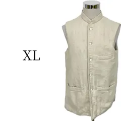 訳あり ヴィンテージ アイボリー ノースリーブ ベスト XL(LL) HMR115-21