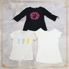 フラダンス 衣装 トップス まとめ売り 全3点 セット Tシャツ 黒 白 ピンク アロハスタンダード アビバーレ 練習 レッスン 伸縮 ストレッチ 花柄 半袖 かわいい Makalani Avivare ALOHA STANDARDS ブラック系 ホワイト系