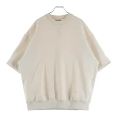 JIL SANDER + (ジルサンダープラス) T-SHIRT CN SS EMB 刺繍ロゴ スウェット半袖Tシャツ クリーム J47GC0151