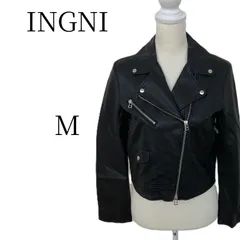 INGNI イング ブラック レザージャケット・ライダース（ダブル） M HMR114-47