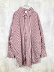 URBAN RESEARCH DOORS アーバンリサーチドアーズ ストライプ オーバー シャツ sizeM/バーガンディ ■■ レディース