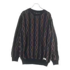WACKO MARIA (ワコマリア) 24SS STRIPED JACQUARD KNIT SWEATER ストライプジャガードニット クルーネックセーター 厚手 ブラック/ブラウン