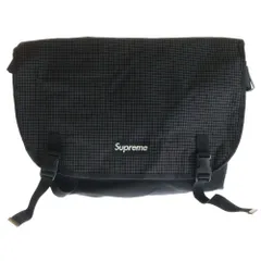SUPREME (シュプリーム) 09AW ロゴ チェック ナイロン メッセンジャー ショルダーバッグ ブラックのサムネイル