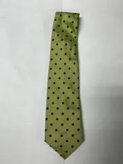 LANVIN PARIS ランバン ネクタイ シルク100% ドット柄 ライムグリーン