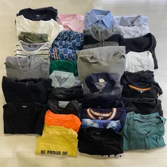 【U-104】メンズトップス31枚まとめ売りUNIQLOアメリカンイーグル半袖長袖ロンTポロシャツニットパーカーブランド含む福袋大量セット