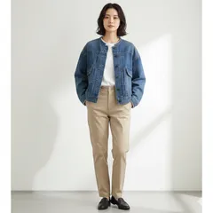 5 1/2 日本製 ノーカラーデニムジャケット S 36 Gジャン