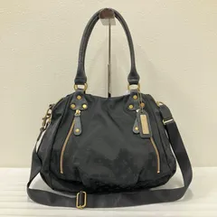 105　russet　ラシット　トートバッグ　 2way　ショルダーバッグ　モノグラム　 総柄　ブラック系　黒　ナイロン　 レザー　レディース