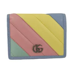 GUCCI 二つ折り財布 GGマーモント レザー パステル マルチカラー 466492