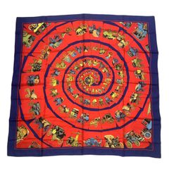 極美品 HERMES エルメス エルメス スカーフ カレ90 シルク LES FETES