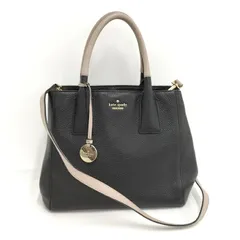 KATE SPADE 2WAYハンドバッグ レザー ブラック ベージュ