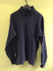 ユニクロ　UNIQLO　タートルネック　長袖　カットソー　ネイビー　紺　L